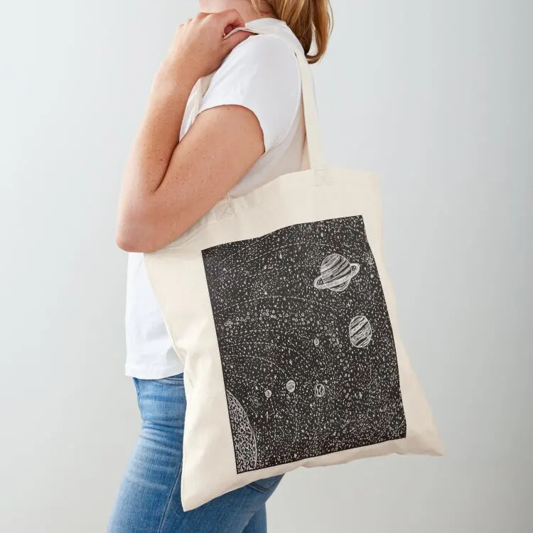 

Black Space Tote Bag bag luxury women shopping bag tote university Shopper