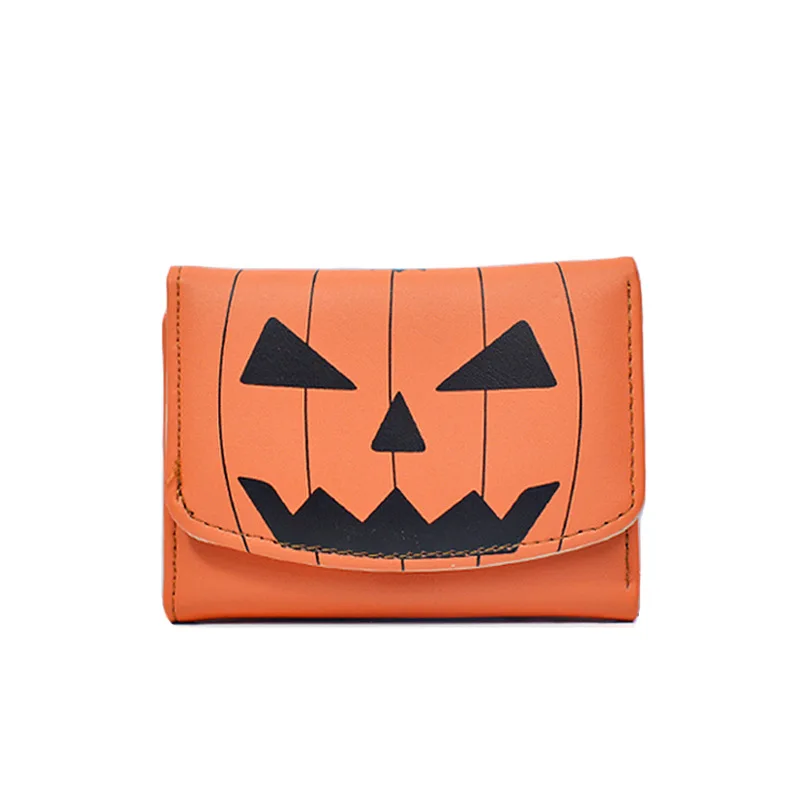 New Purse Retro Purse Lady 2024 Folding Credit Card Holder Cute Purse Fashion Money Bag Pumpkin Head Purse MEN Card Bag