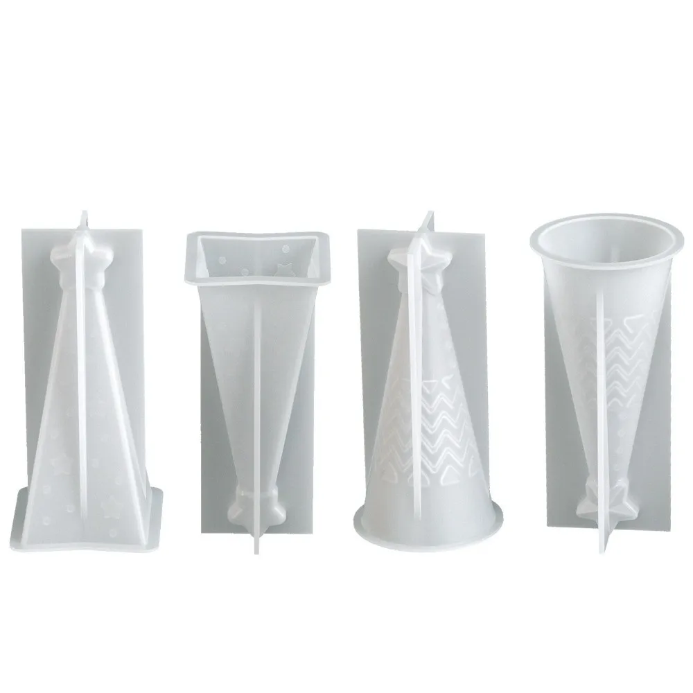 Silicone Christmas Cone Candle Mold Epoxy Resin Crystal Candle Making Kit Easy to Demold DIY Craft Cake Resin Mold Xmas Decor
