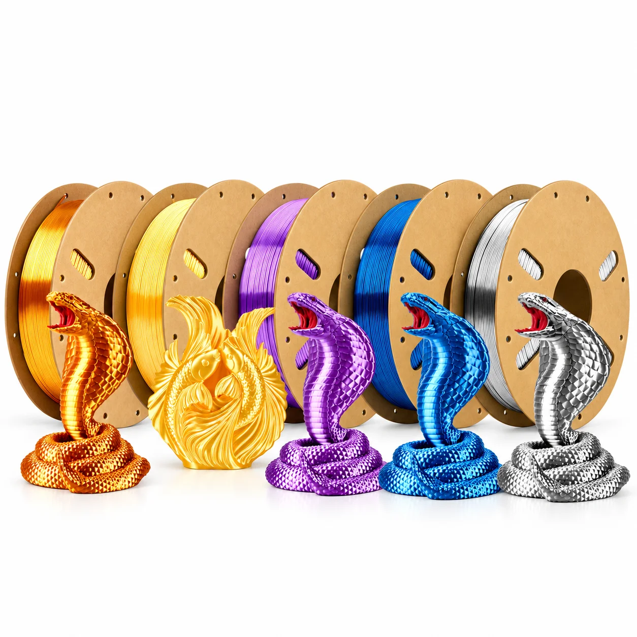 ERYONE 5KG Volume Box Set Silk PLA Filament for 3D Printer 1.75mm +/- 0.03mm, Shiny Filament Compatible with Most 3D Printers 5-Volume Box Set 5KG/SET