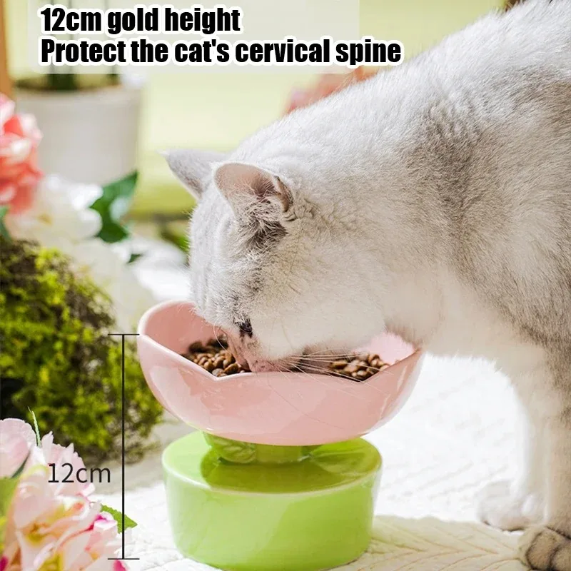 2024 Cute Pet Bowl Creative Flower-Shaped Bowl Cat Food Ceramics Water Bowl Pet Accessories For Cats Pet Products