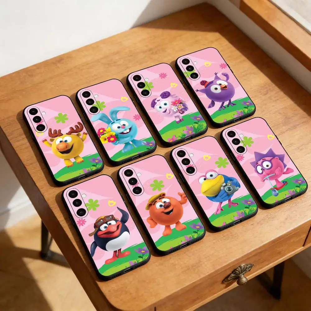 C-Cute Cartoon S-Smeshariki Phone Case For Samsung Galaxy A13,21s,22,31,32,52,53,71,72,73,Soft Black Cover