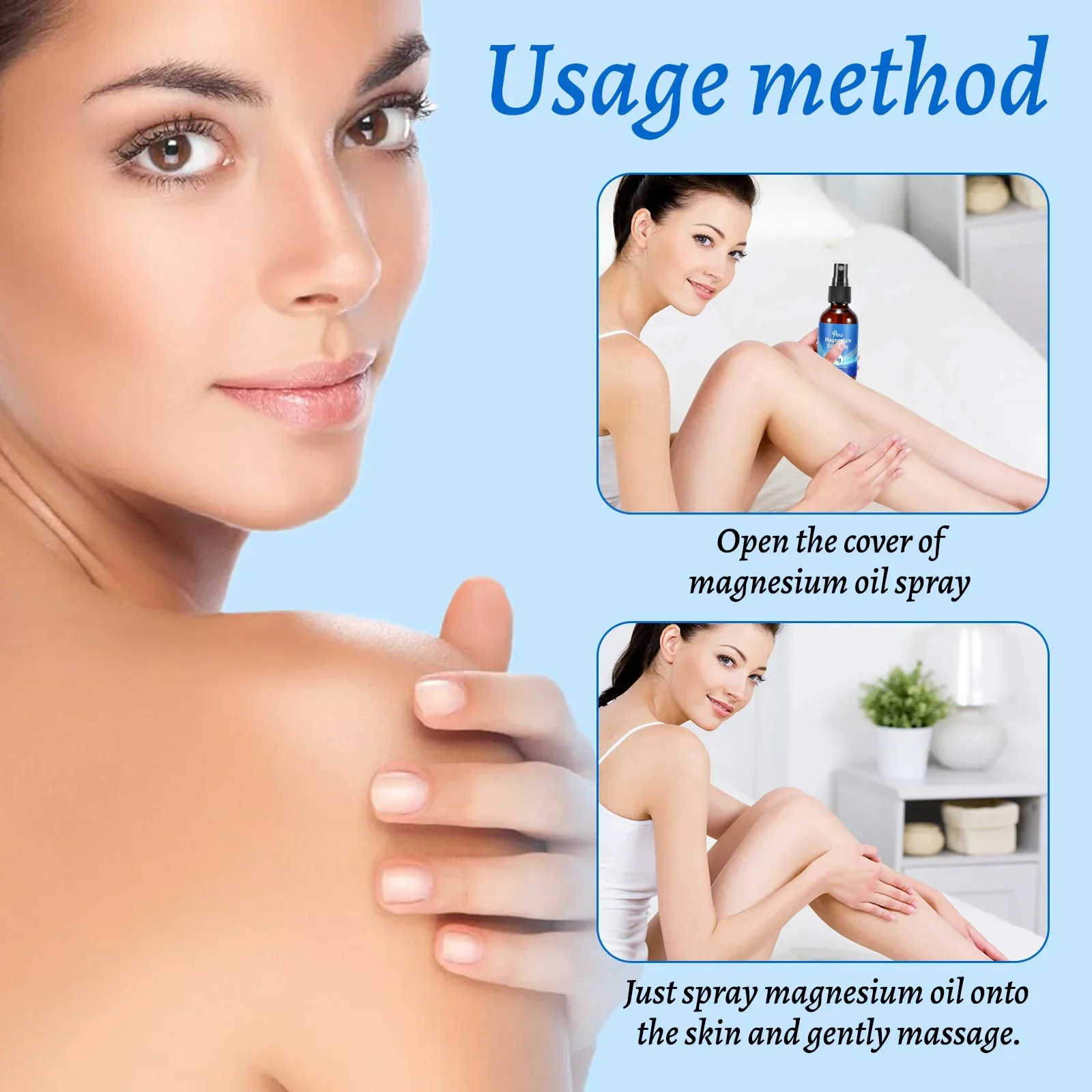 Magnesium Body Oil Spray 60ml 10 Percent Mineral Rich Formula for Muscle and Skin Care Natural Chloride Solution