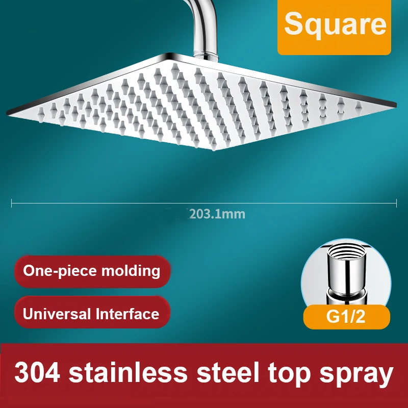 304 Stainless Steel Rain Shower Head, High Pressure Round Showerhead with 360° Rotation,  Pressurized Large Shower Head for Bath image 5