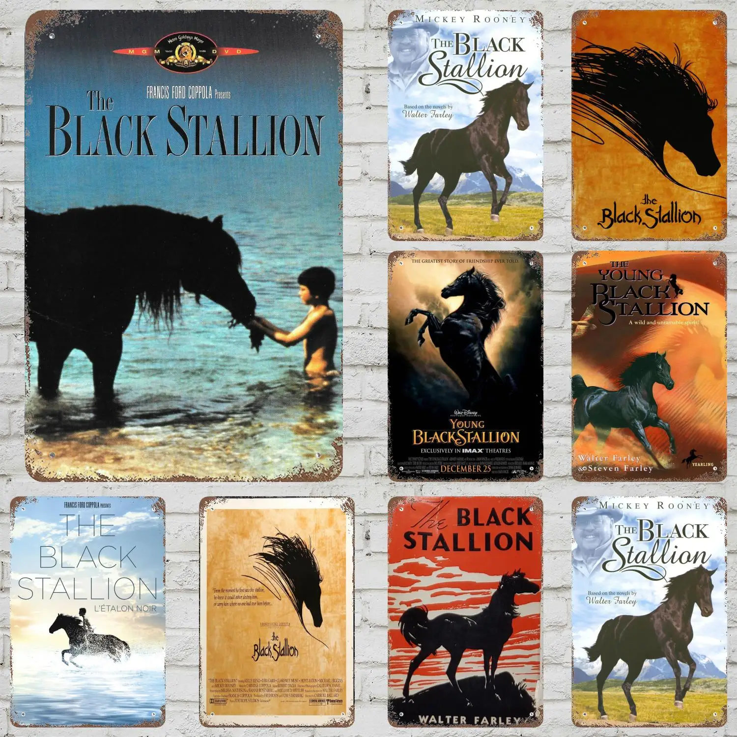 

MINISO The Young Black Stallion Retro Vintage Tin Sign Poster Decorative Plaque Metal Plate Wall Decor