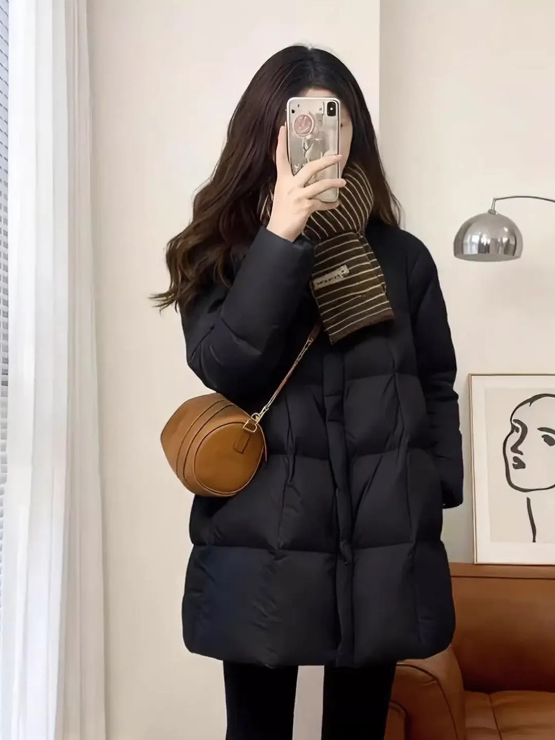 

Зимняя куртка средней длины с эффектом похудения, женская утепленная повседневная хлопковая куртка, стильная универсальная куртка для поездок на работу, корейский стиль, на молнии