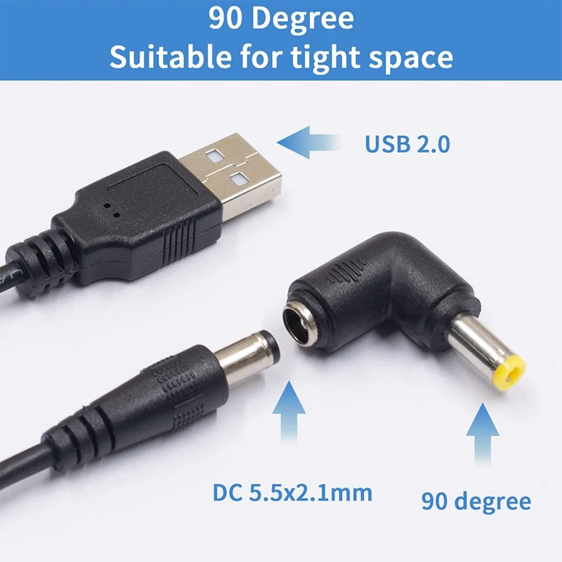 Kabel Daya USB 5V Universal, Kabel Daya USB Ke Dc dengan 8 Jenis Konektor untuk Ponsel Android, Tablet, Power Bank, Mainan