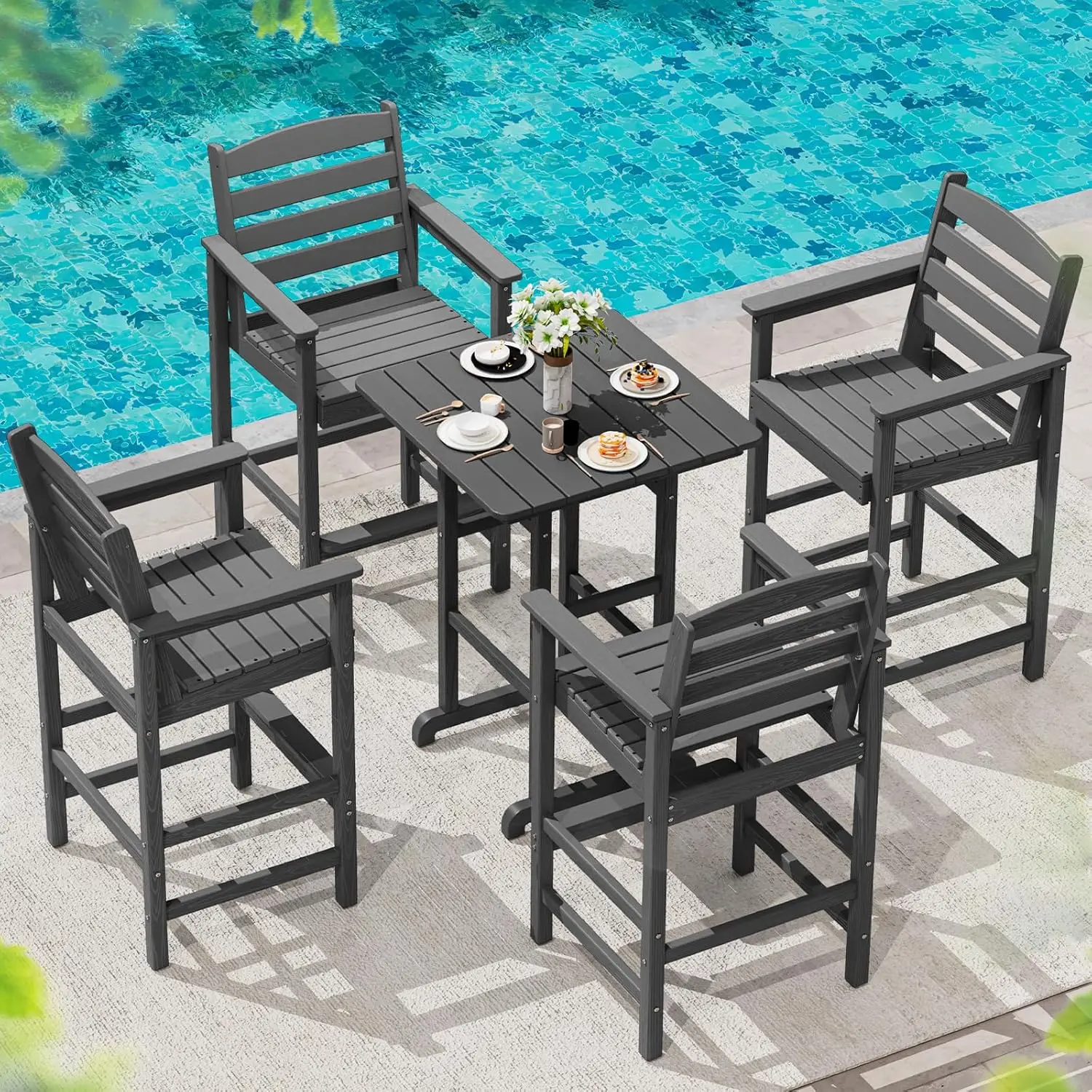 Set sgabelli da bar da esterno per bistrot