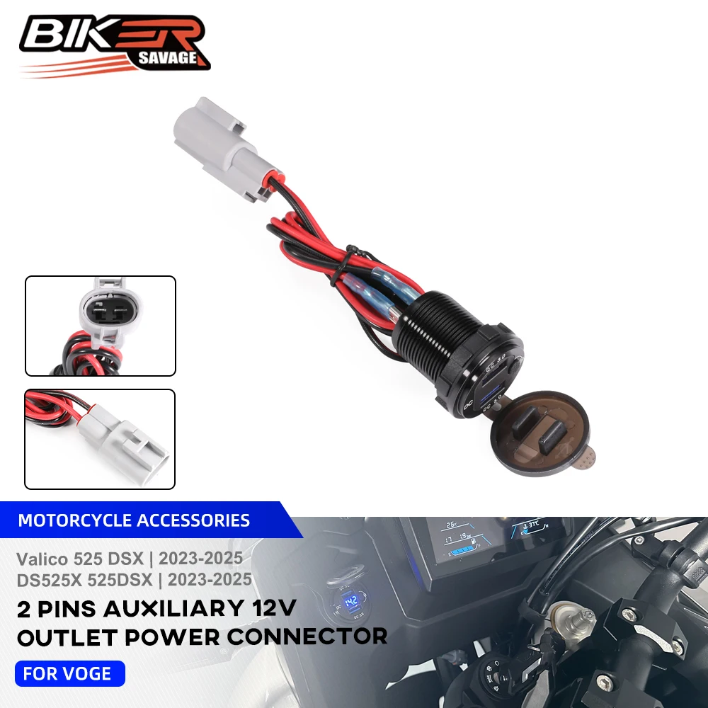 

For VOGE Valico 525 DSX Y Splitter Cable DS525X 525DSX Motorcycle 3.0 USB Quick Charge Power Outlet Connector Plug 12V 2023-2025