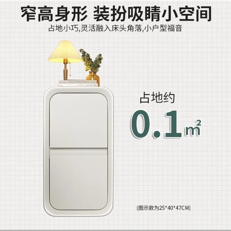 Cream wind extremely narrow bedside table creek cabinet creative light luxury high sense mini solid wood small