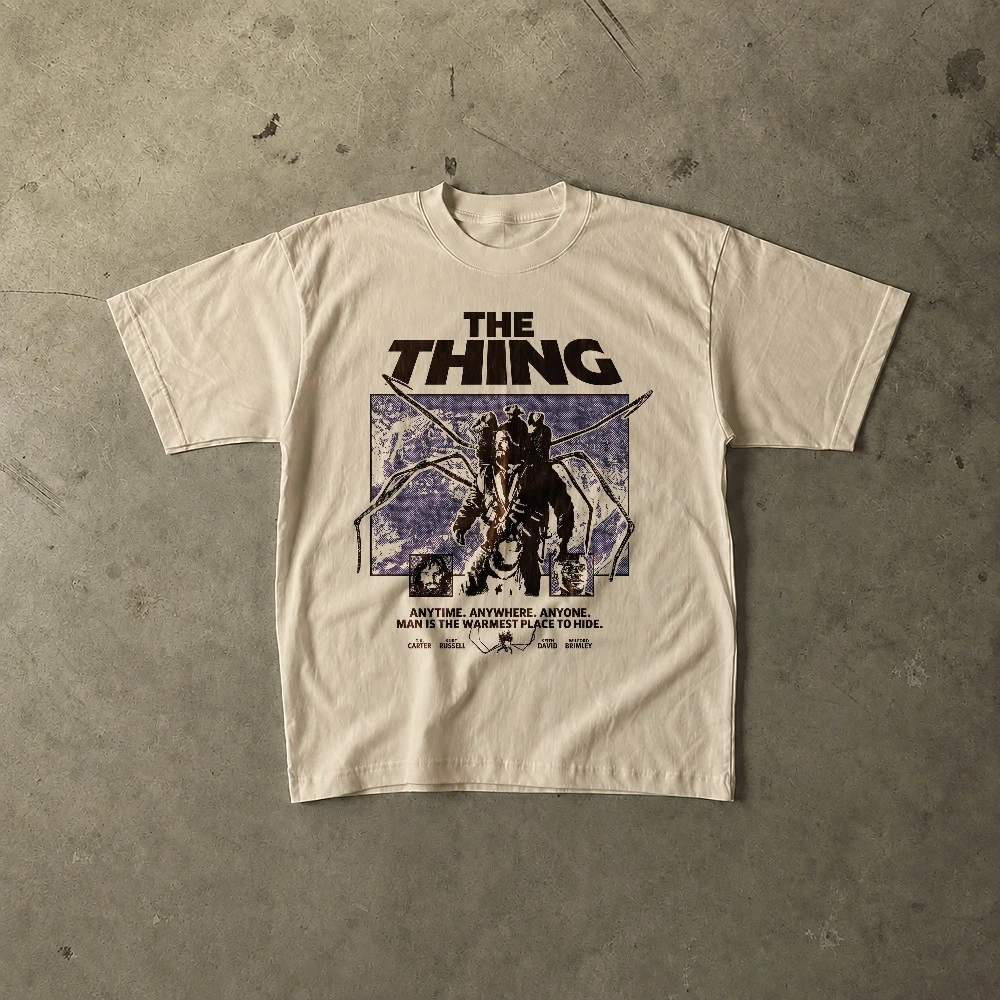 Classic The Thing Fan Art T-shirt Horror Movie Emo Aesthetic Vintage Nostalgic Retro Film Horror Cinema Tee Unisex All-season