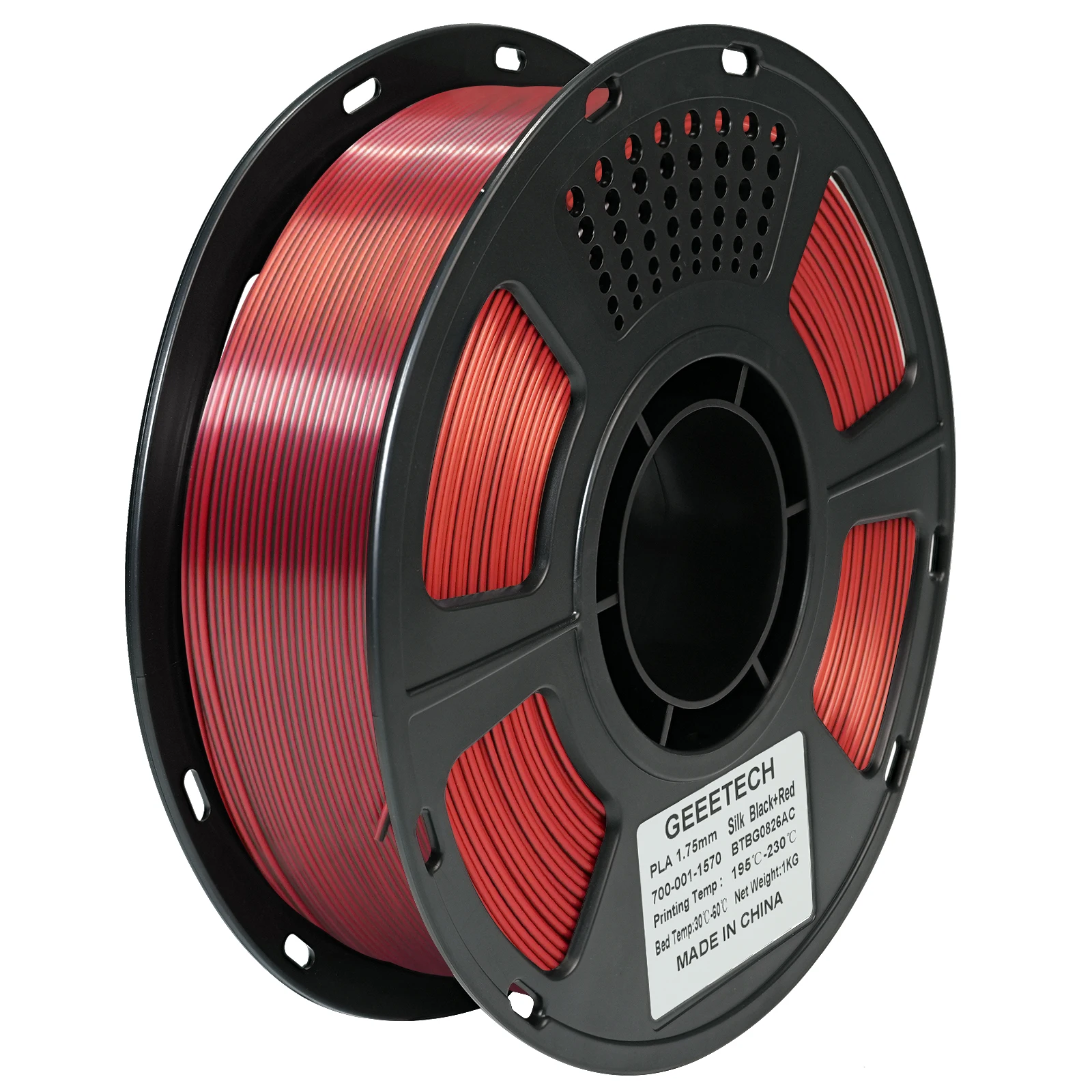 Geeetech Zweifarbiges BiColor Seide PLA Filament, 3D-Filament 1,75 mm 1KG Spule (+/-0,03mm) Vakuumverpackung