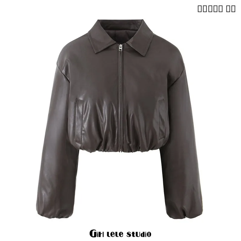 

Slimming ort Bread Coat Women's Thiened Stand Collar Waist-Cinching Casual Sle Outerwear Cact Faionable Jaet