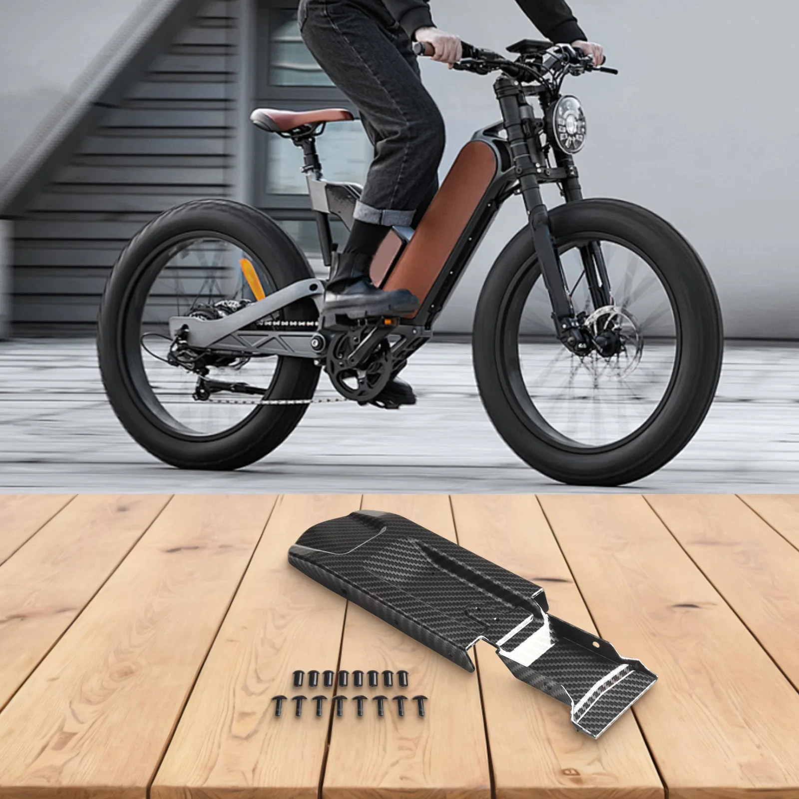

High Performance Rear Mudguard Inner Plate for Electric Scooters Sleek Carbon Fiber Design Fits Sur Ron & For Light Bee