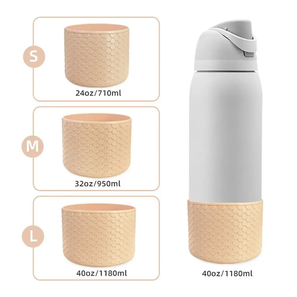 1Pcs New Anti-Slip Silicone Boot Protective Fish Scale Pattern Bottle Bottom Base Colorful Cup Sleeve for Owala 24oz 32oz 40oz - view 5