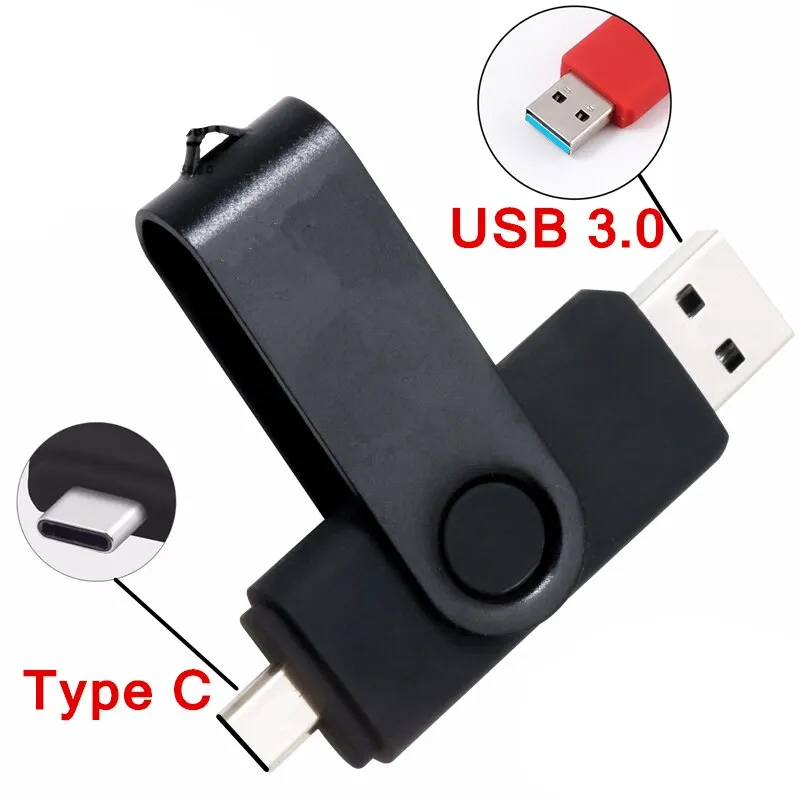 TYPE-C USB3.0 Flash Drive 128GB Key Chain Pen Drive USB Stick High Speed Pendrive for Mobile Phone 64GB