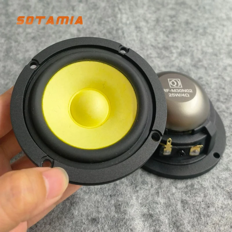 SOTAMIA 2Pcs 3 Inch Midrange Audio Speaker Hifi Music Loudspeaker Unit 4 8 Ohm 25W DIY Home Theater Bluetooth Speakers