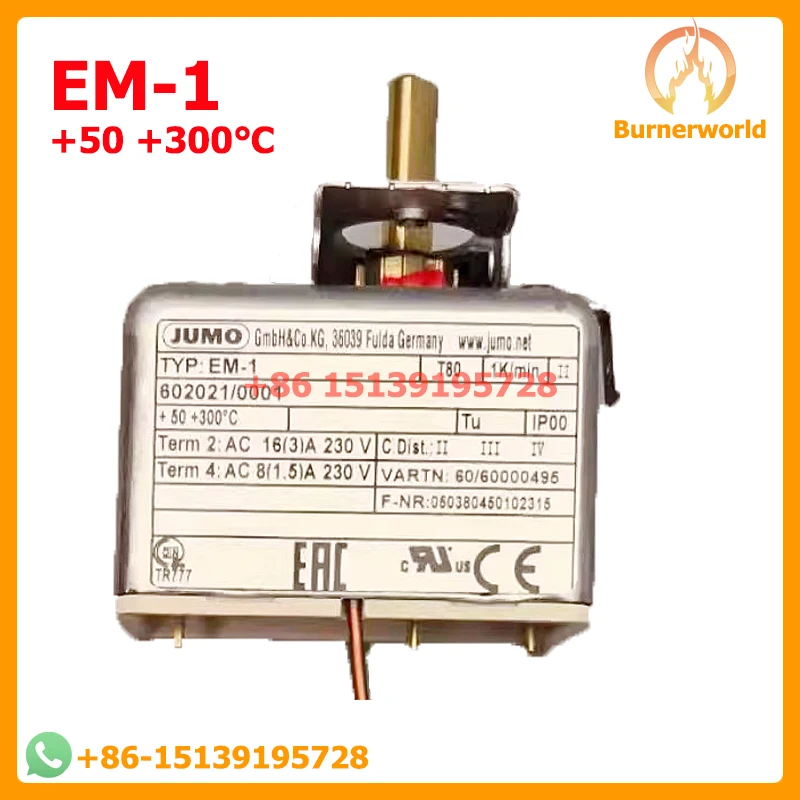 Original German JUMO EM-1 Temperature Controller Single-phase 300C Adjustable Temperature Switch EM-60/60000495