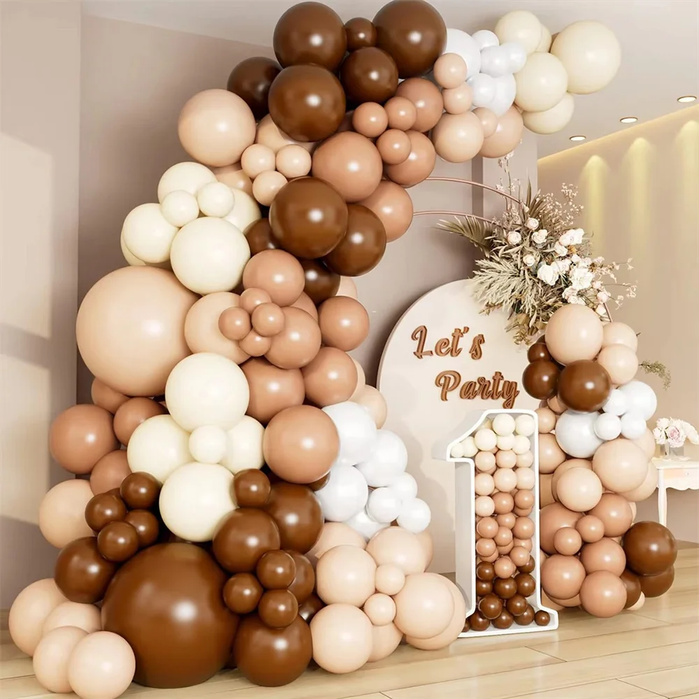 

109Pcs Brown Balloons Garland Arch Kit Birthday Party Decor Kids Wedding Birthday Party Supplies Baby Shower Decor Latex Balloon