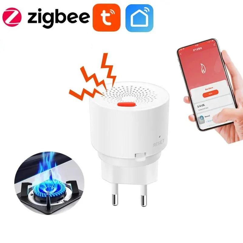 

Tuya Zigbee Smart Home Natural Gas Sensor Combustible Household Smart LPG Gas Leakage Alarm Detector Fire Security Protection