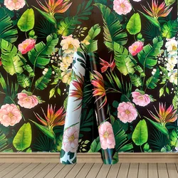Tropical Rainforest Green Plants Flower Self Adhesive Wallpaper Restaurant Living Room Home Decoration TV Background Wallpaper