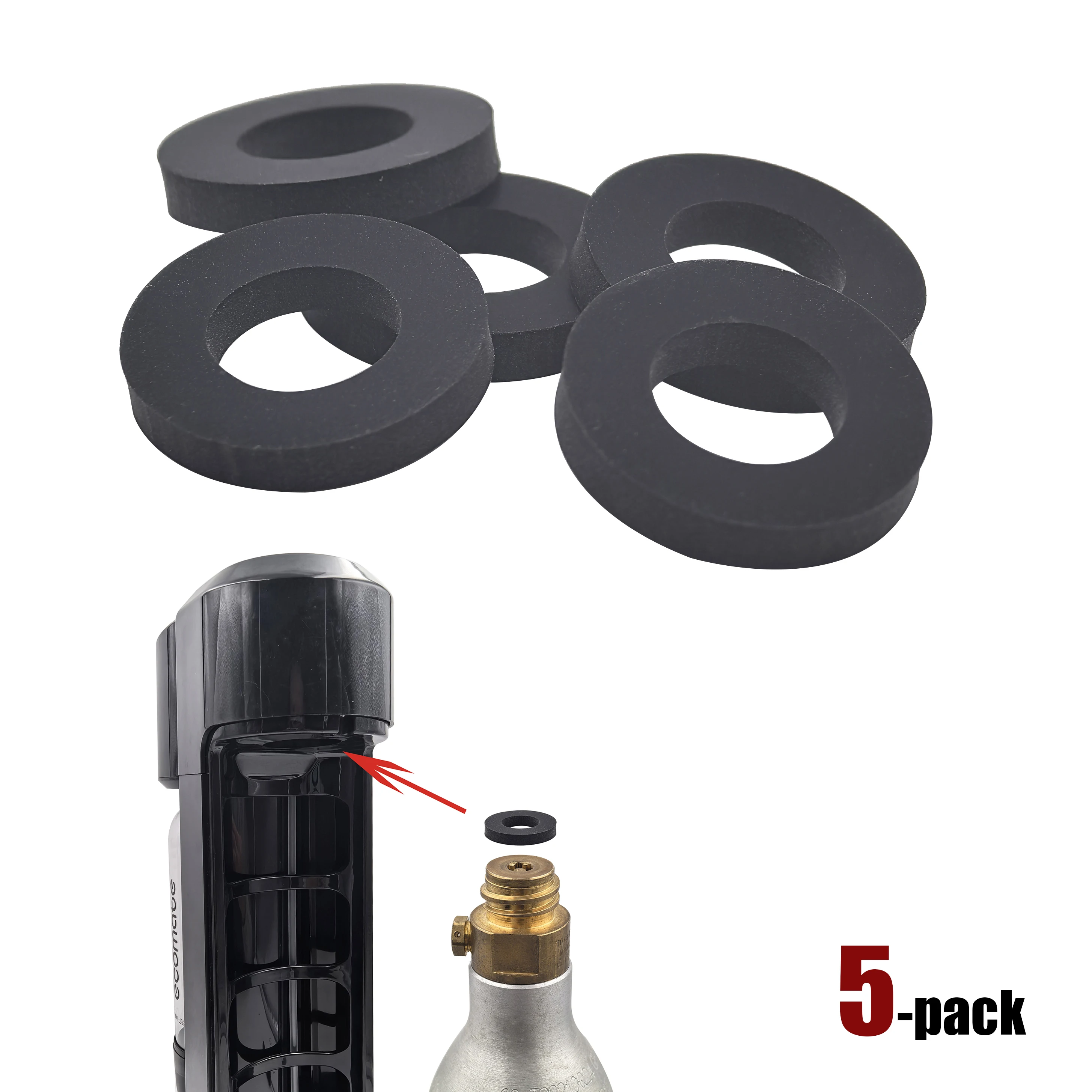 5-Pack TR21-4 Soda Streaming Machine Sparkling Water Maker Silicone Sealing Gasket Washer