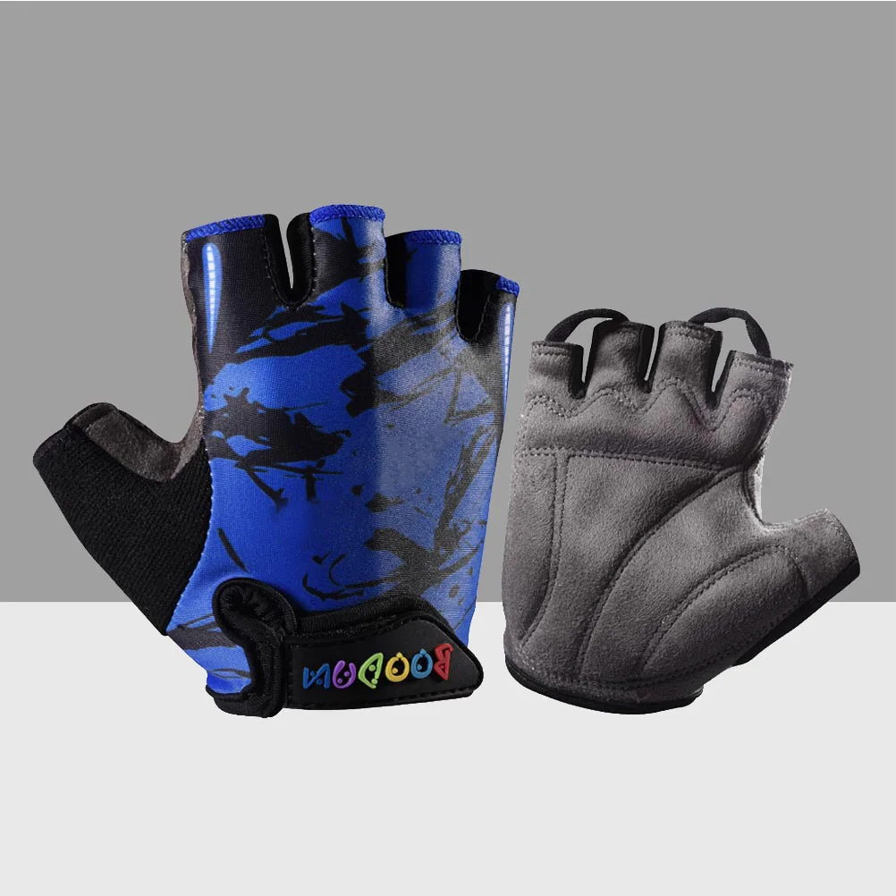반손가락 장갑 사이즈 M 블루 토템 통기성 경량 미끄럼 방지 충격 흡수 사이클링 등산 낚시 야외 활동용