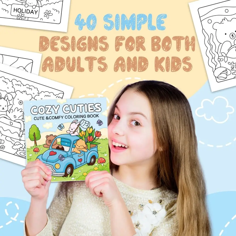 Cartoon Coloring Book GIRL MOMENTS COZY CUTIES Graffiti Painting Book Painting Gift Educational Doodles Book