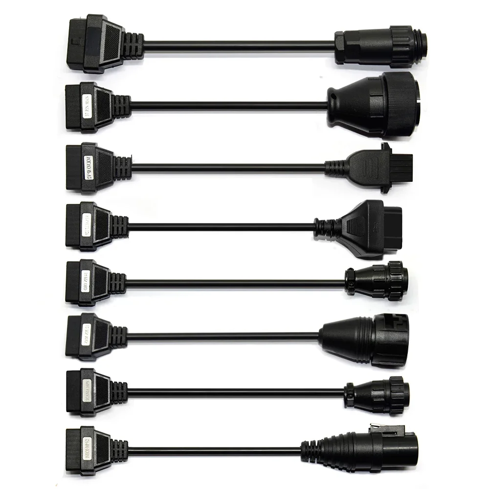 High Quality full set 8 truck cables for pro plus / multidiag pro /OBDII diagnostic tool OBD scanner truck leads