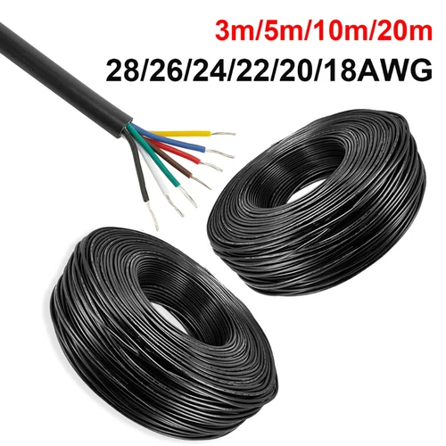 Cable de coche de 7 núcleos, 12V, UL2464, Cable trenzado de cobre estañado, Cable eléctrico conductor de 7 pines para remolque, Panel Solar, altavoz, Audio