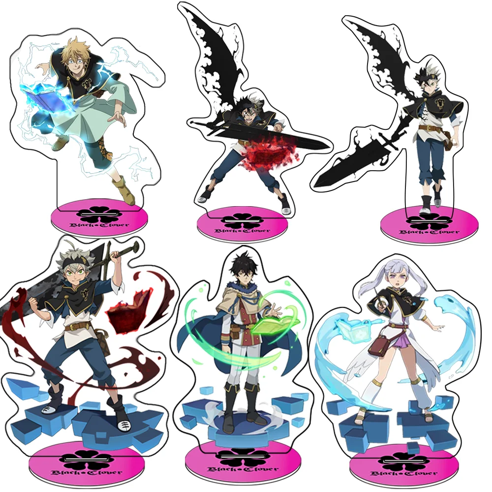 Figura acrílica de 15 cm de Asta, Yuno, Grinberryall, Noelle Silva del anime Black Clover, llavero, modelo, decoración de escritorio, regalo para niño
