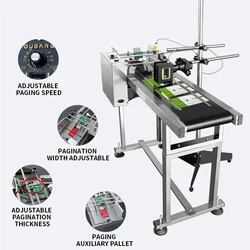 W pełni automatyczna drukarka atramentowa stronicowania szybki regulowany stół przenośnikowy kodowanie Online maszyna do kodowania daty produkcji