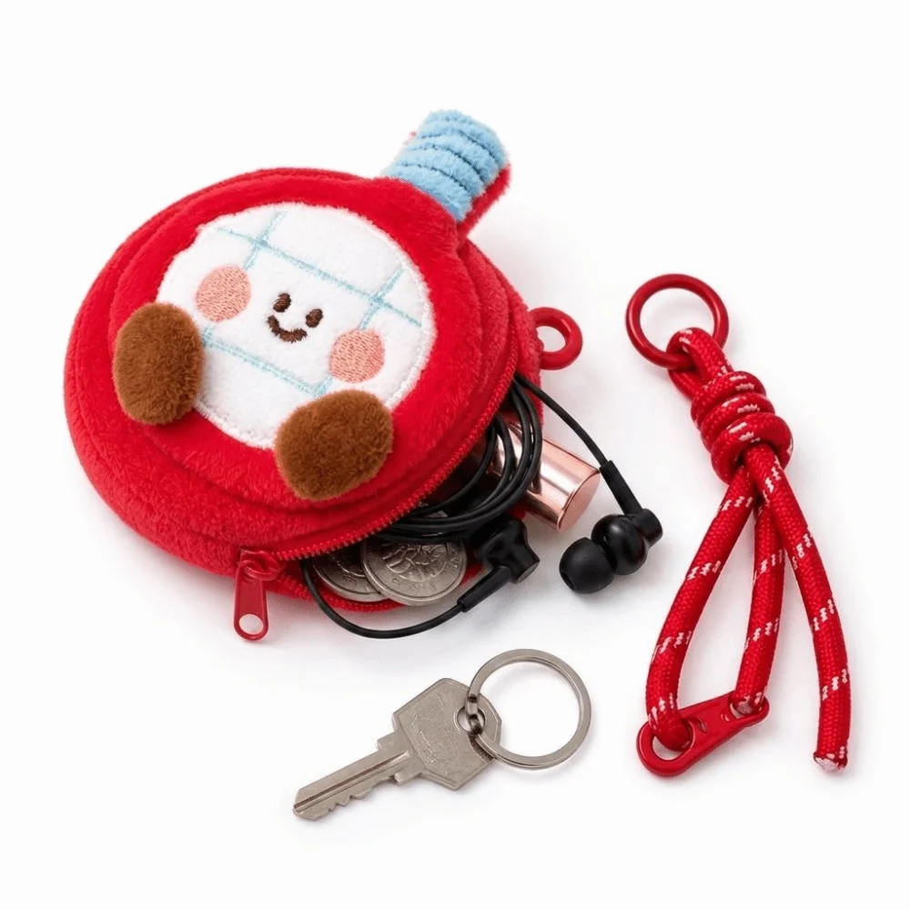New Multifunctional Coin Purse Sports Ball Theme Creative Earphone Storage Bag Lanyard Strap Mini Zipper Pouch