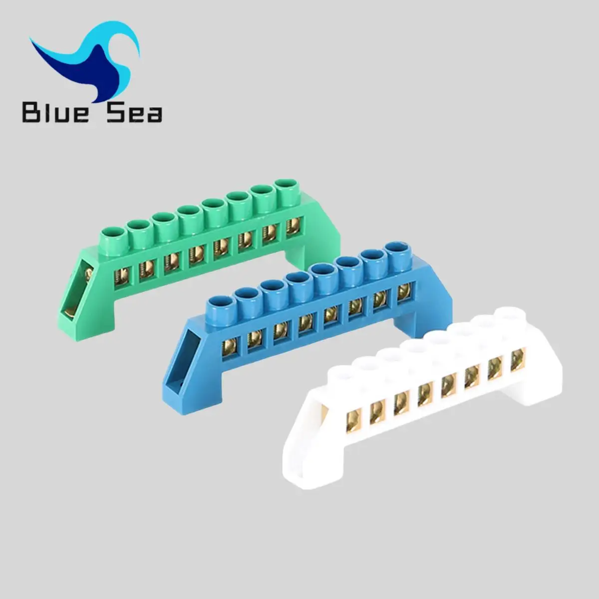 Brass Screw Grounding Bridge Terminal Block Connector Blue White Green Zero Line 4Pin 6Pin 8Pin 10PiN 12PiN Earth And Neutral