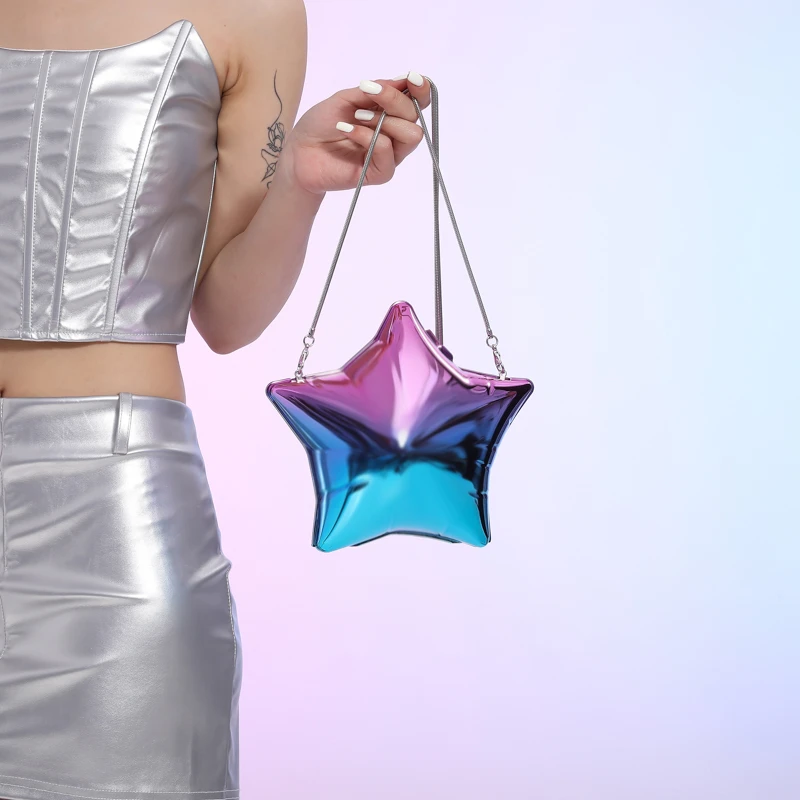 Mini Bags for Women 8 Colors Acrylic Shoulder Crossbody Bag Fashion Moto & Biker Glossy Balloon Stars Chains Women's Bag 2024