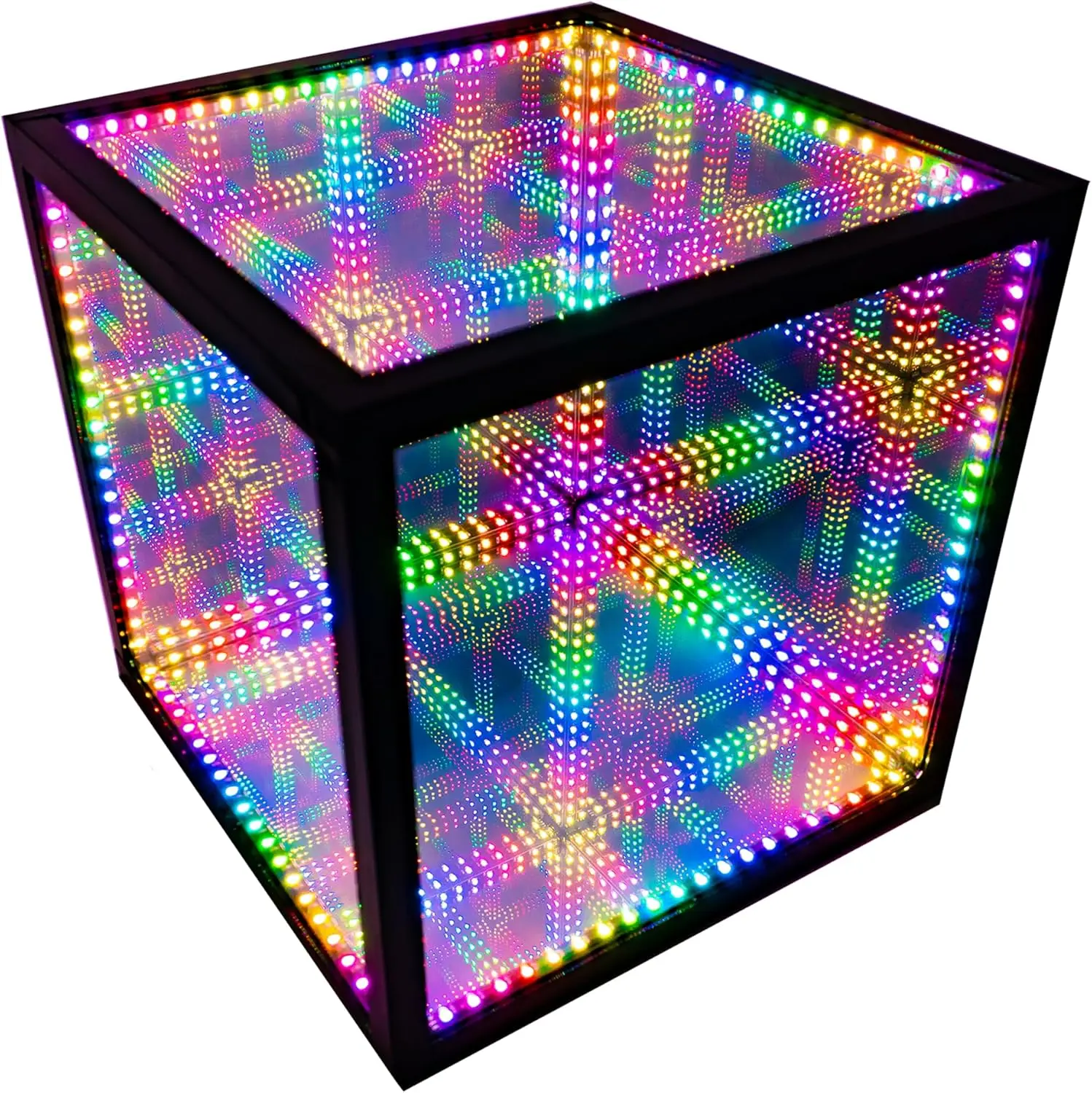 HyperCube Infinity Cube LED Light - 15-Inch Sound Reactive Table Desktop Lamp - Cool & Creative RGB Multicolor