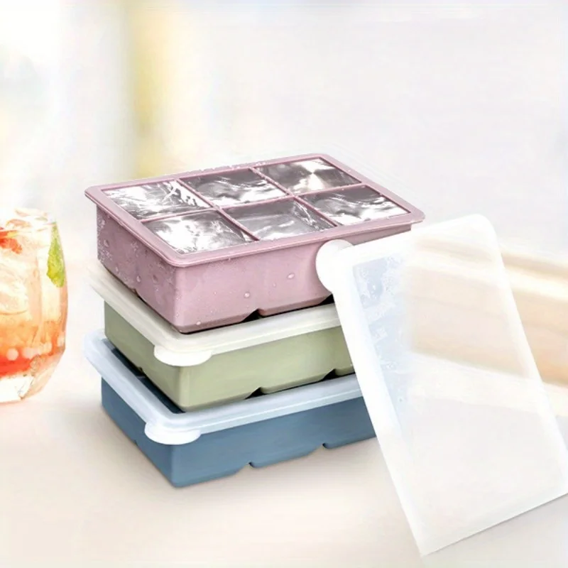 Molde de Silicona Flexible para Hielo de 6 Cavidades, Fácil de Desmoldar, de Grado Alimenticio, Ideal para Refrescos, Whisky y Cócteles