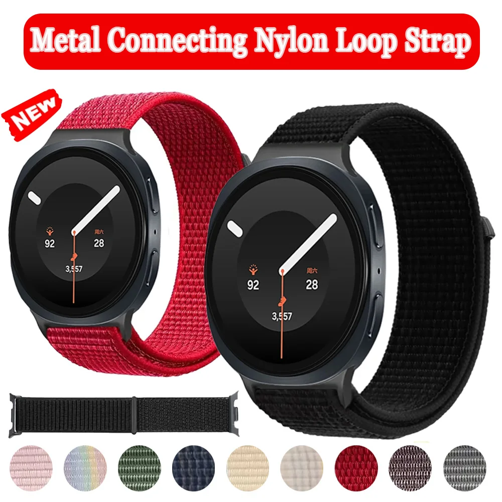 Metal Connecting Nylon Loop Strap For Samsung Galaxy Watch 9 8 40/44mm Official Sports Soft Band For Galaxy Watch 8 Classic 46mm