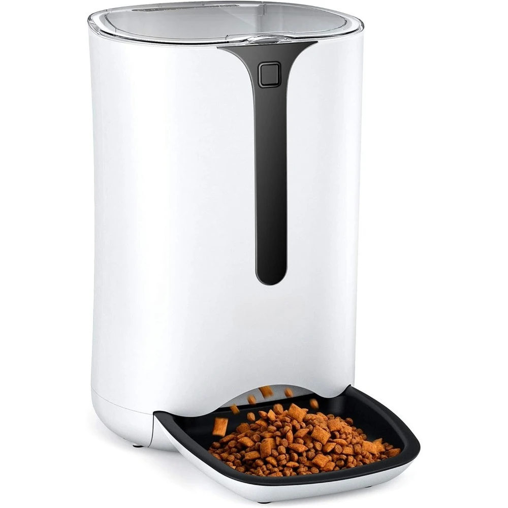 

Automatic Cat Feeder, Distribution Alarms, Portion Control, Voice Recorder and Programmable Timer for up to 4 Meals per Day