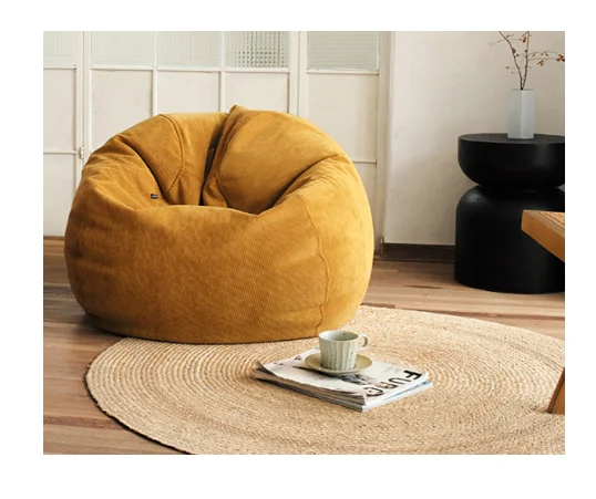 

Orange Corduroy Lazy BeanBag, Sofa Chairs, Lounger Seat, Puff Lounge Couch, Tatami Bean Bag Cover, Living Room Furniture