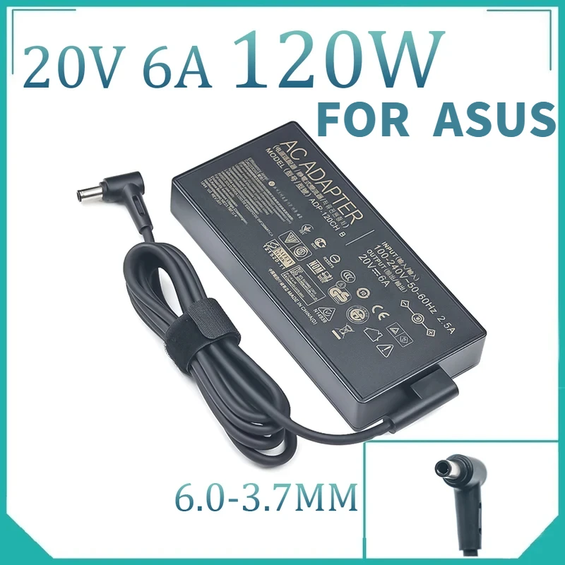 

Зарядное устройство для ноутбука с адаптером 120 Вт для Asus fx705gm fx705dt fx705ge fx705gd fx705dy fx505gm fx505gd 20 В 6A 6,0x3,7 мм ADP-120CH B AC