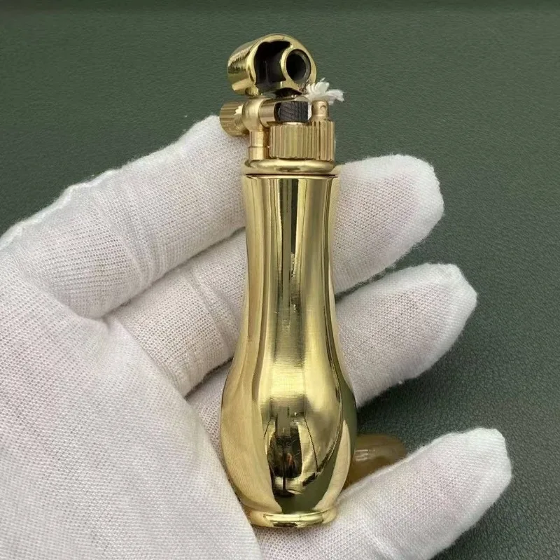 2026 New Brass Lifting Arm Integrated Kerosiene Retro Side-sliding Grinding Wheel Lighter Is The First Choice for Gift Giving