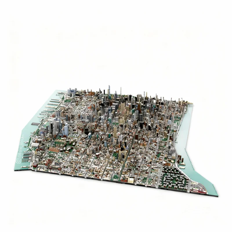 93123pcs MOC Midtown Manhattan - New York City Architecture Model Building Blocks Architecture Christmas Gifts Toy Education