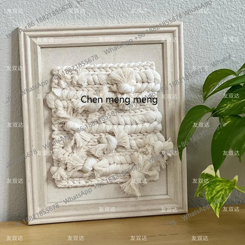 H178Wabi-sabi decorative painting three-dimensional rope weaving living room sofa background wall hanging painting