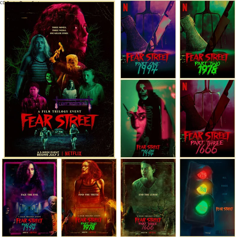 Póster de película de terror Fear Street, carteles de papel Kraft DIY, Vintage, para el hogar, habitación, Bar, cafetería, cine, regalo, pintura de pared de arte estético
