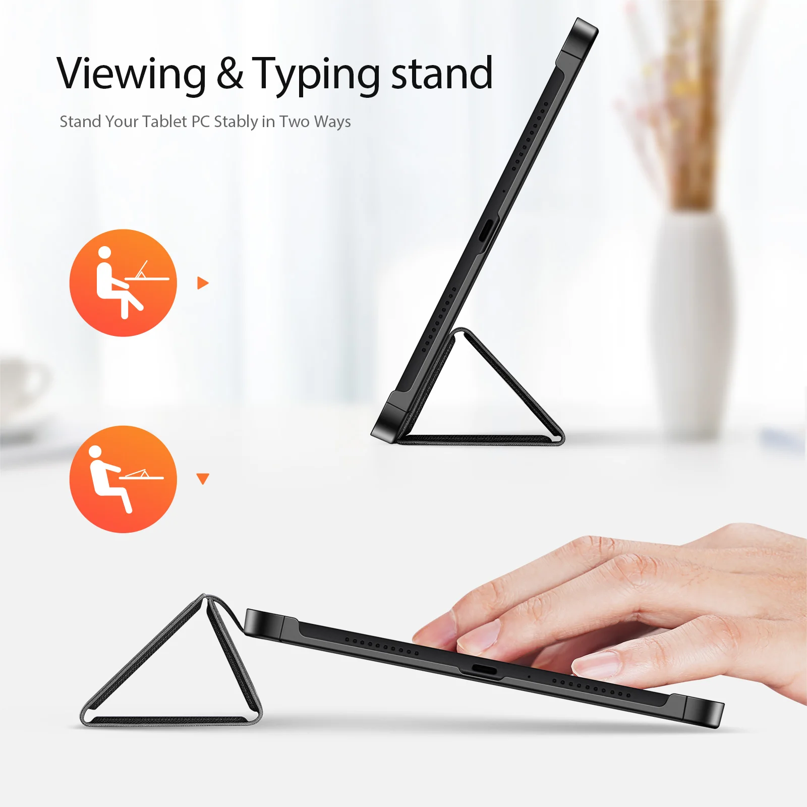 For OnePlus Pad Go 2 Case DUX DUCIS Domo Series Tri-fold Stand PU Leather Tablet Cover - Black