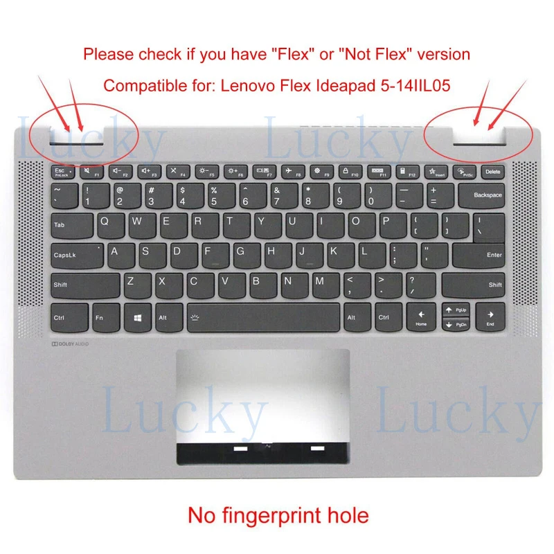 f  New For Lenovo ideapad Flex 5-14IIL05 5-14ITL05 Palmrest w/ Backlit Keyboard 14