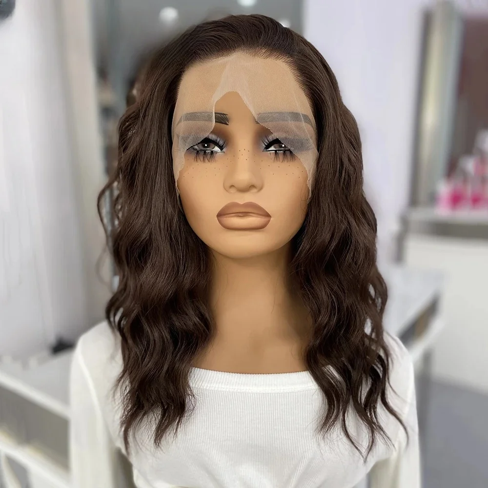 

16inch 5x5 Lace Front Body Wave Brown Hair 100% Human Hair Wig 150 Density with Baby Hair Pre-Plucked Soft Hair Wig