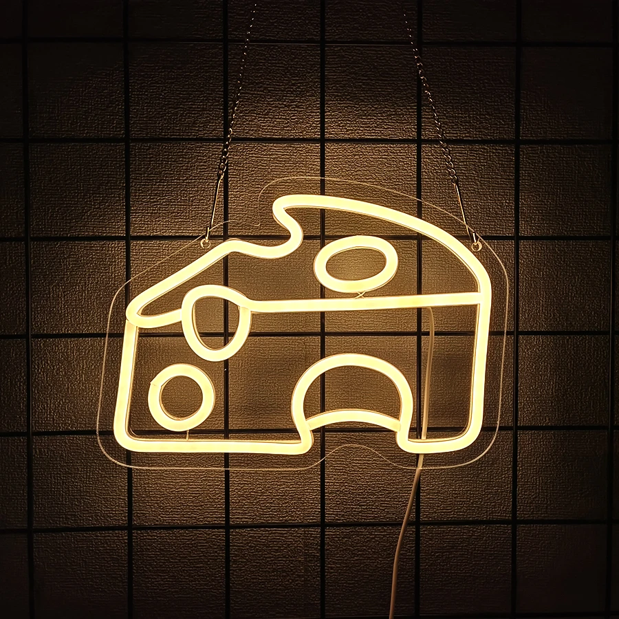 CHEESE Neon Signs For Wall Decor LED Lights Yellow Neon Sign Suitable for Cheese Shops Bakery Restaurant Christmas Gift