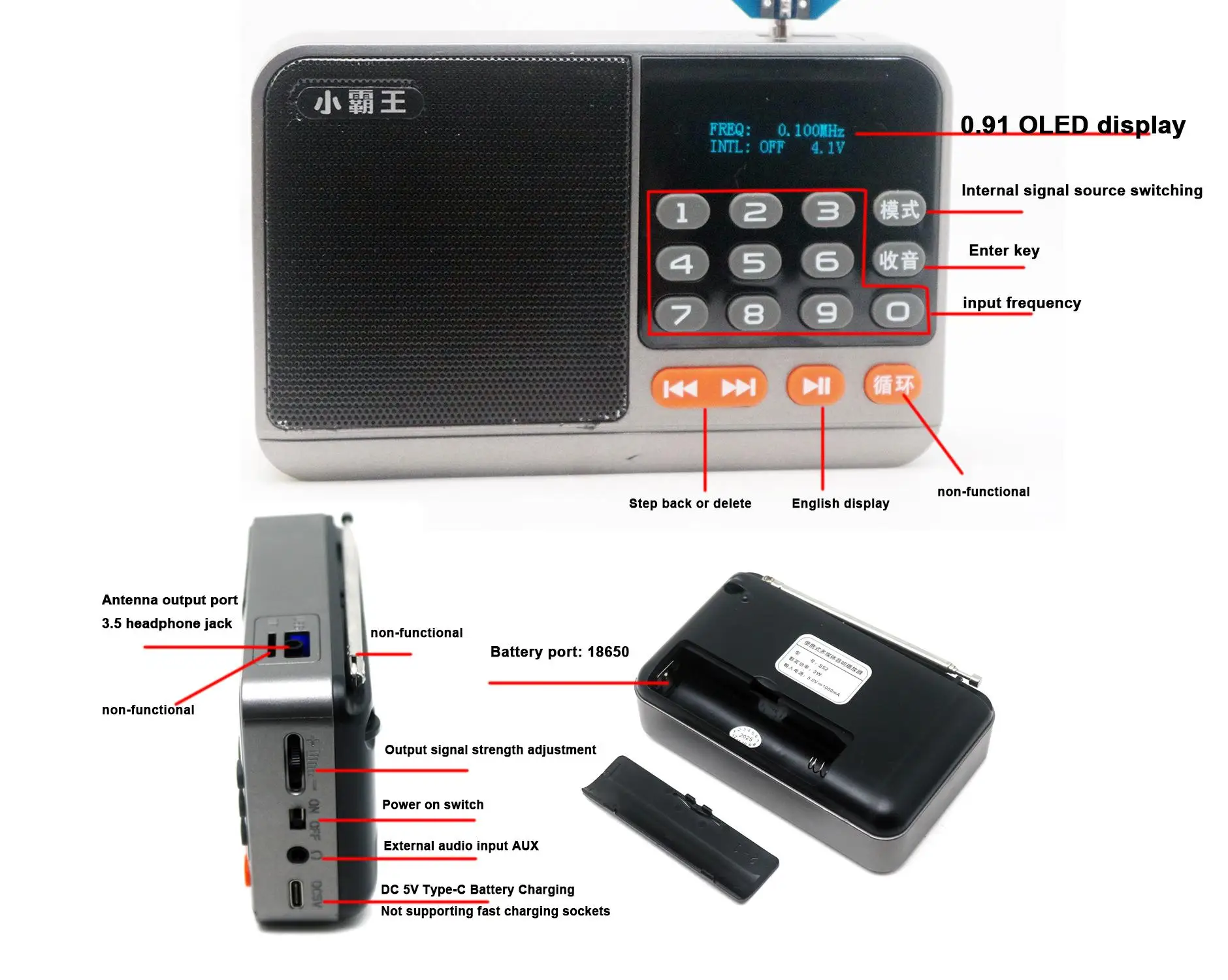 4-Band RF Signal Generator LW/AM/SW/FM Transmitter With Antenna Digital Frequency Display Medium Short Wave Repair/Calibration